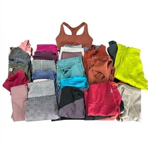 Women Activewear Lot 25 pcs XS S Leggings, Shorts, Tops, Jackets etc - WD